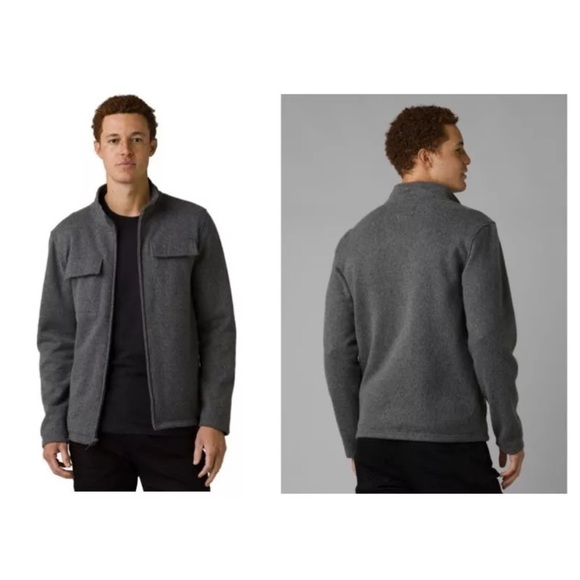 Prana Sweater Men's XL ST Gravel / Gray Full Zip Jacket Size X Large NWOT